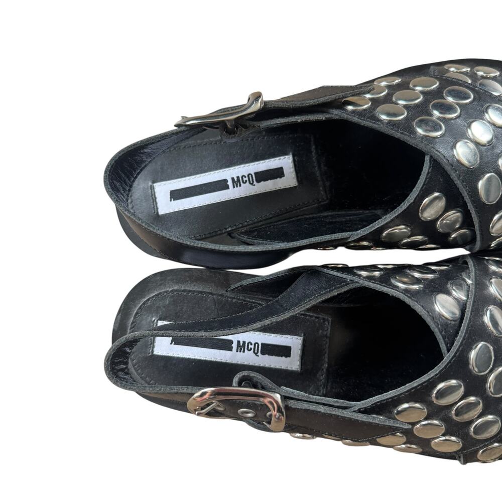 NEW Alexander McQueen McQ Sundance Studded Black Sandals - Picture 2 of 7
